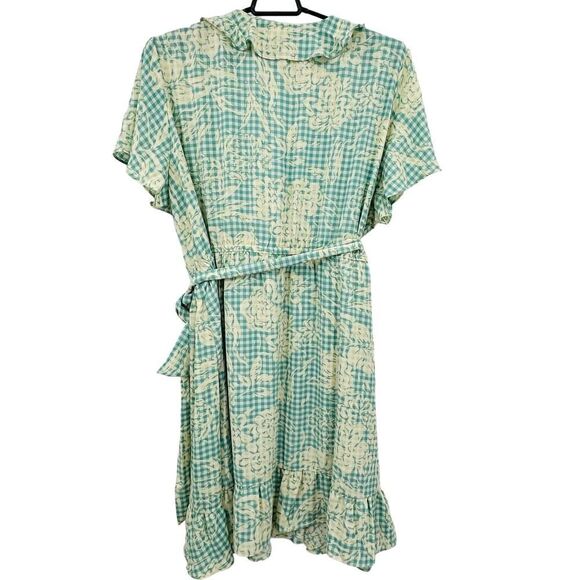 LC Lauren Conrad Ruffle-Neck Flutter-Sleeve Wrap Dress Plus Size 4XL Green NWT - Picture 5 of 16
